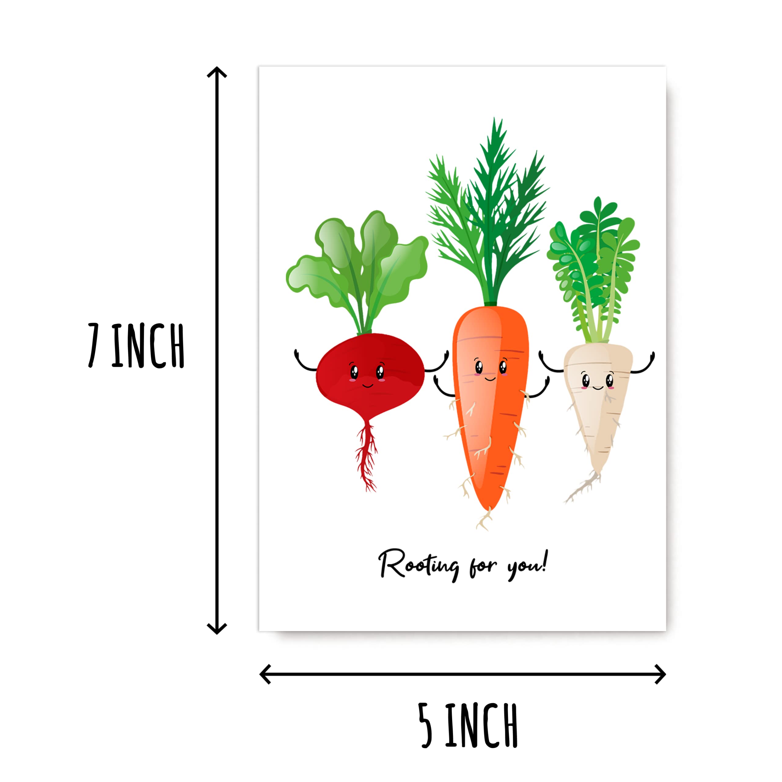 OystersPearl Rooting For You Good Luck Card Congratulations Card Vegetable Card Food Pun Card - Vegetable Card - Cute Memory Card - Cute Birthday Card