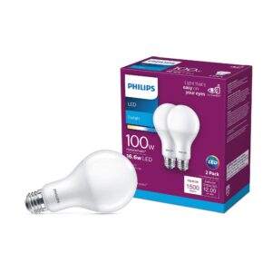 PHILIPS 554600 LED 16.6w (100w Equivalent) A21 Non-Dimmable Light Bulb - Daylight - 1500 Lumens - E26 Medium Base (8 Bulbs)