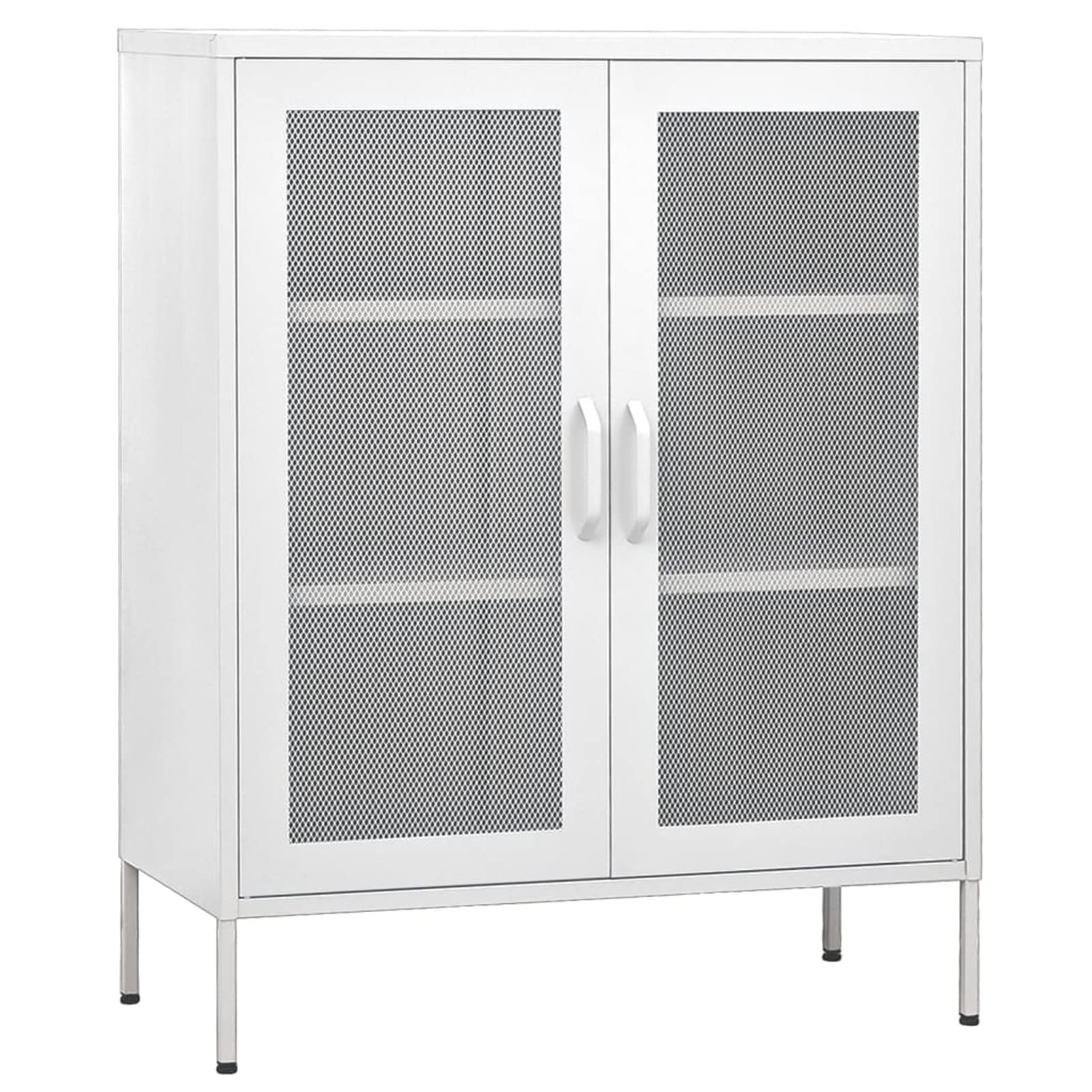 Mogou Storage Cabinet，Outdoor Kitchen Cabinets, Shoe Storage, Garden Patio Storage Cabinet Furniture Waterproof Tool Shed White 31.5"x13.8"x40" Steel