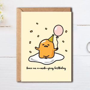 OystersPearl Have An A-Meh-Zing Birthday - Funny Birthday Card - Gudetama Card - Lazy Egg - Birthday Card - Cute Egg Card - Egg Birthday Card - Cute Birthday Card 2, 5 x 7 inches