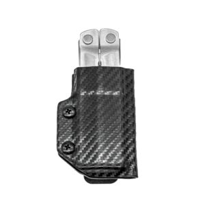 kydex multitool sheath for leatherman bond - made in usa - multi tool sheath holder cover belt pocket holster - multi-tool not included (carbon fiber black)