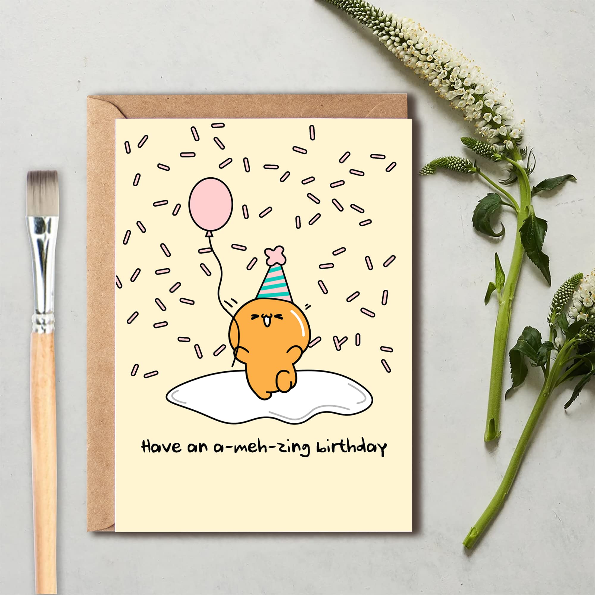 Have An A-Meh-Zing Birthday - Funny Birthday Card - Gudetama Card - Lazy Egg - Birthday Card - Cute Egg Card - Egg Birthday Card - Cute Birthday Card