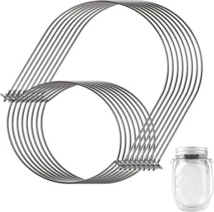 doitool mason jar wire hangers 8 pack stainless steel wire handles for wide mouth mason jars, canning jars, canning jars hanger, jar hanging hook compatible for 86mm regular mouth