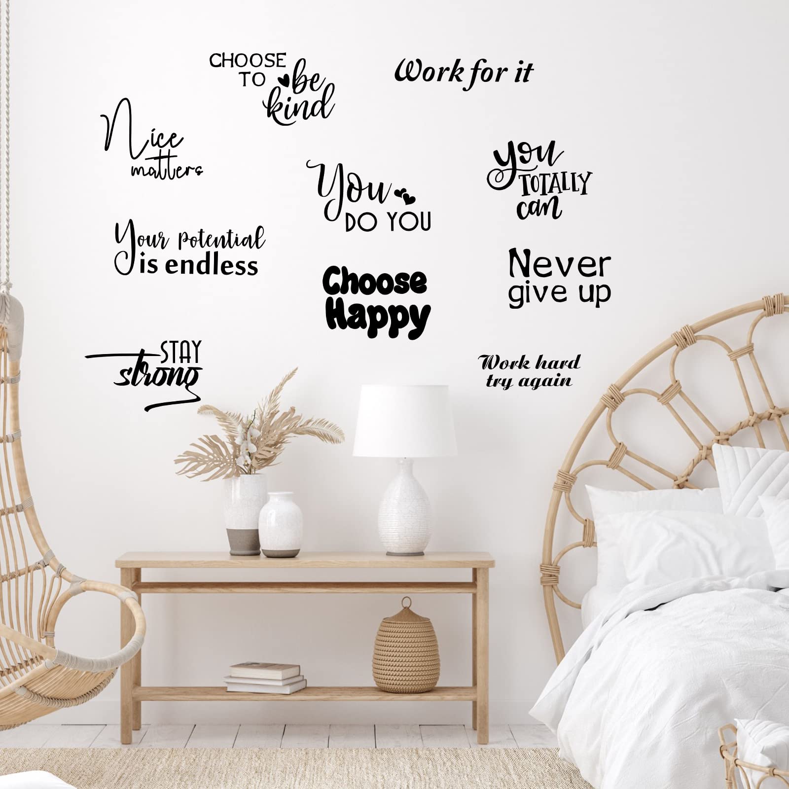 10 Pcs Vinyl Wall Quotes Stickers Inspirational Wall Decals Inspirational Saying Home Decals for Walls Peel Stick Motivational Decor Positive Wall Sticker for Office Classroom Teen Dorm Bedroom