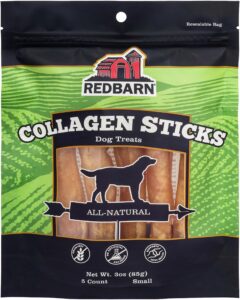 redbarn pet products beef collagen sticks for dogs, long lasting collagen chews for dogs, bully sticks alternative high protein dental treats with natural collagen for joint, skin & coat health