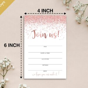 mermermu Join Us Invitations with Envelopes - Pink Rose Gold All Occasion Invitations For Bridal or Baby Shower, Wedding, Engagement, Birthday, Anniversary, 25 Invites With Envelopes - 003JOIN