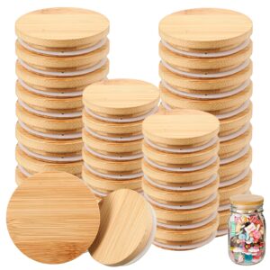 24 pieces bamboo mason jar lids storage canning jar lids for regular mouth and wide mouth wooden bamboo lids for mason jars mason jar accessory, 2 sizes