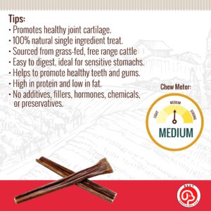 Best Dog Chews Gullet Sticks-100% Natural and Delicious Dog Beef Jerky Treats & Chews Protein Rich-Fully Digestible-Promotes Joint,Dental Health For All Breed Sizes dogs and Puppies- 6 inch (12 Count)