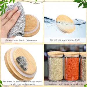 24 Pieces Bamboo Mason Jar Lids Storage Canning Jar Lids for Regular Mouth and Wide Mouth Wooden Bamboo Lids for Mason Jars Mason Jar Accessory, 2 Sizes