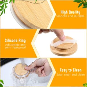 24 Pieces Bamboo Mason Jar Lids Storage Canning Jar Lids for Regular Mouth and Wide Mouth Wooden Bamboo Lids for Mason Jars Mason Jar Accessory, 2 Sizes