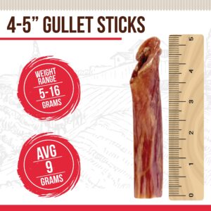 Best Dog Chews Gullet Sticks-100% Natural and Delicious Dog Beef Jerky Treats & Chews Protein Rich - Promotes Joint & Dental Health for All Breed Sizes Dogs and Puppies- 4 to 5 inches (16 OZ)