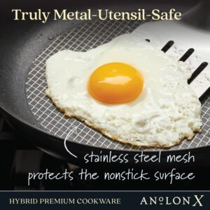 Anolon X Hybrid Nonstick Induction Frying Pans/Skillet Set, 10 Inch and 12 Inch, Dark Gray