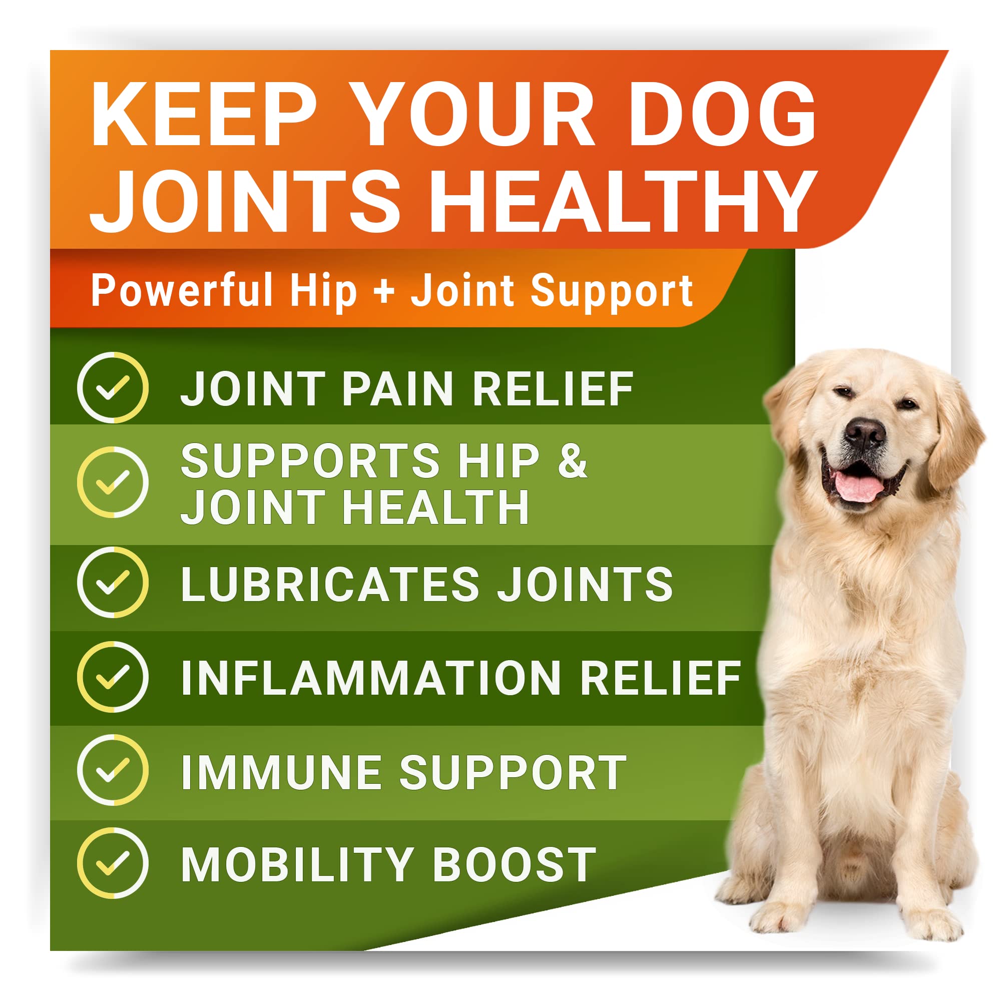 Large Breed Hemp + Glucosamine Dog Joint Supplement - Hemp Chews for Dogs Hip Joint Pain Relief - Omega 3, Chondroitin, MSM - Advanced Mobility Hemp Oil Treats for Large Dogs - Made in USA - 240 Ct