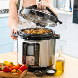 Moss & Stone Electric Pressure Cooker with Large LCD Display, Multi-Use 6 Quart Electric Pot, 14 in 1 Slow Cooker, Rice Cooker, Steamer Maker, Sauté, Yogurt Maker, Egg Cooker, Warmer & More