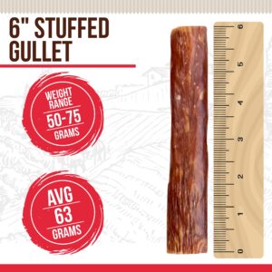 Best Dog Chews Stuffed Gullet Stick - 100% Natural Delicious and Protein Rich Dog Beef Jerky Treats and Chews - Fully Digestible - Promotes Joint & Dental Health for All Breed Sizes - 6 inch(6 Count)