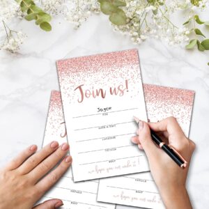 mermermu Join Us Invitations with Envelopes - Pink Rose Gold All Occasion Invitations For Bridal or Baby Shower, Wedding, Engagement, Birthday, Anniversary, 25 Invites With Envelopes - 003JOIN