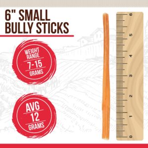 Best Dog Chews Thin Bully Sticks for Dogs 100% Natural Delicious and Protein Rich Keep Your Dog Busy with Chews and Treats Fully Digestible-Great for Dental Health-for All Breed Sizes-6 inch(6 Count)