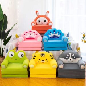 ALSWIG Three Layers of Folding Kids Sofa/Children Sofa/Lazy Sofa/Armchair Flip Open Plush Foldable Mini Sofa Softtoy Cute Cartoon QK-123 QK-123