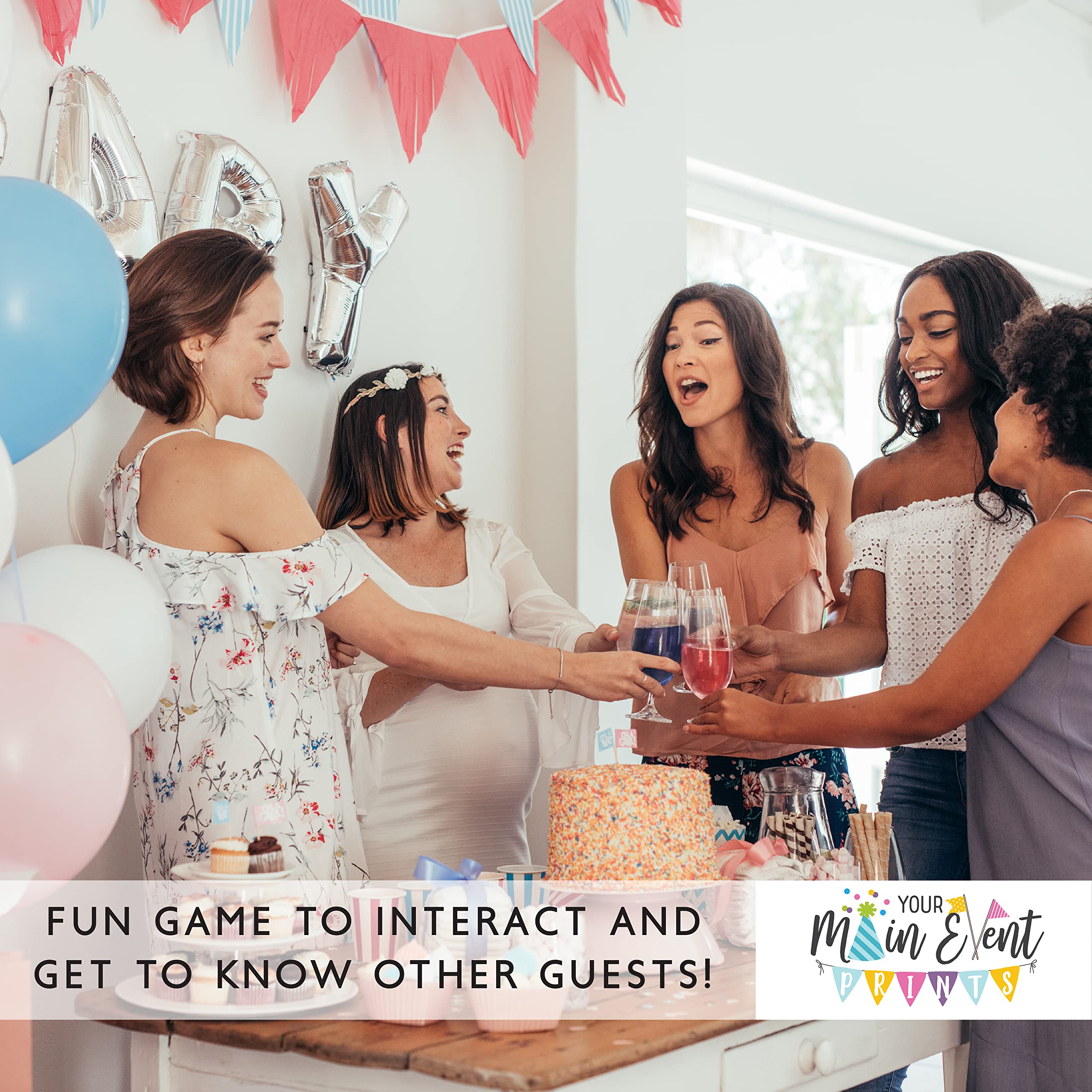 Your Main Event Prints Bridal Shower Games, Fun Activities, Kraft Minimalist Style (How Well Do You Know The Couple) - 50 Cards per Pack