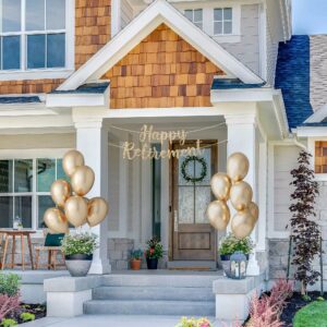 Pre-Strung Happy Retirement Banner - NO DIY - Gold Glitter Happy Retirement Banner in Script - Pre-Strung on 6 ft Strand - Happy Retirement Party Decorations for Men & Women. Did we mention no DIY?