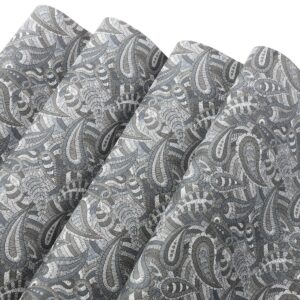 Picheng Paisley Flower Faux Leather Sheets: Paisley Cashew Flower Faux Leather Rolls 13.8"X53"(35cmX135cm) PU Solid Faux Leather Sheet for Making Crafts, Sewing DIY Projects (Paisley Flower-E)