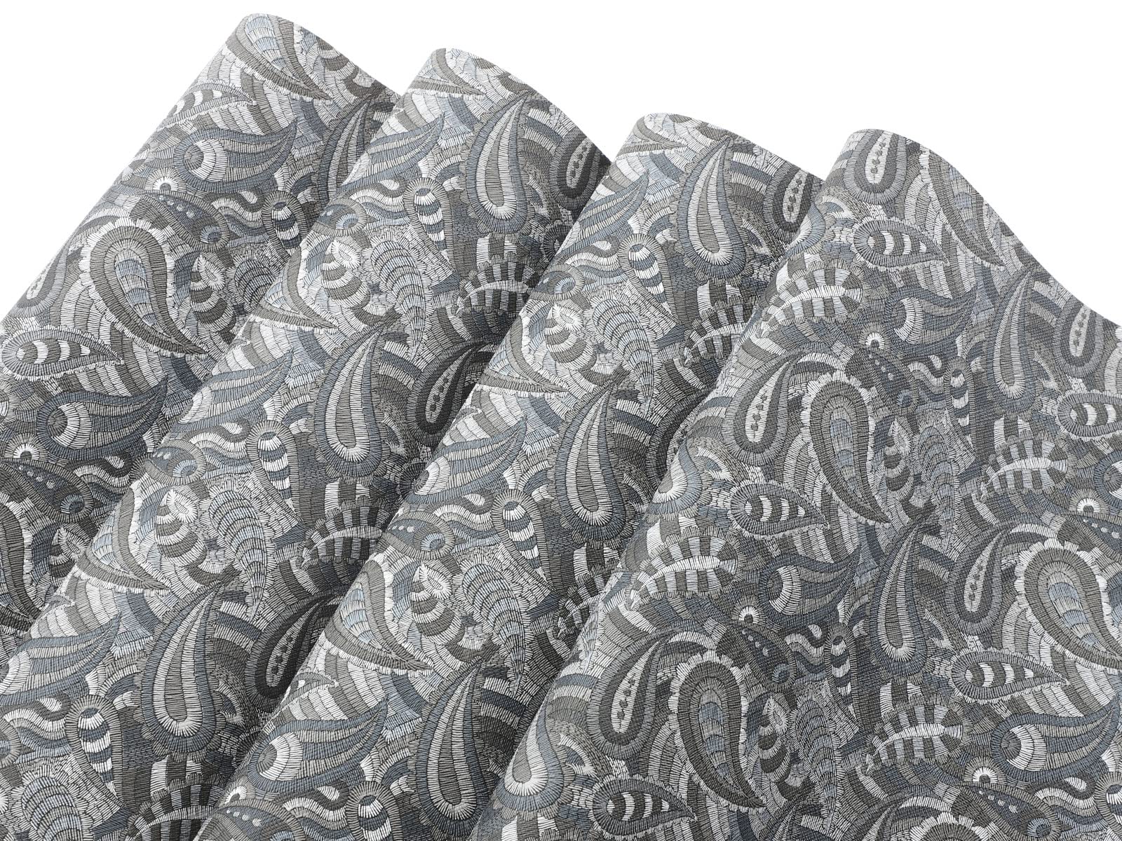 Picheng Paisley Flower Faux Leather Sheets: Paisley Cashew Flower Faux Leather Rolls 13.8"X53"(35cmX135cm) PU Solid Faux Leather Sheet for Making Crafts, Sewing DIY Projects (Paisley Flower-E)