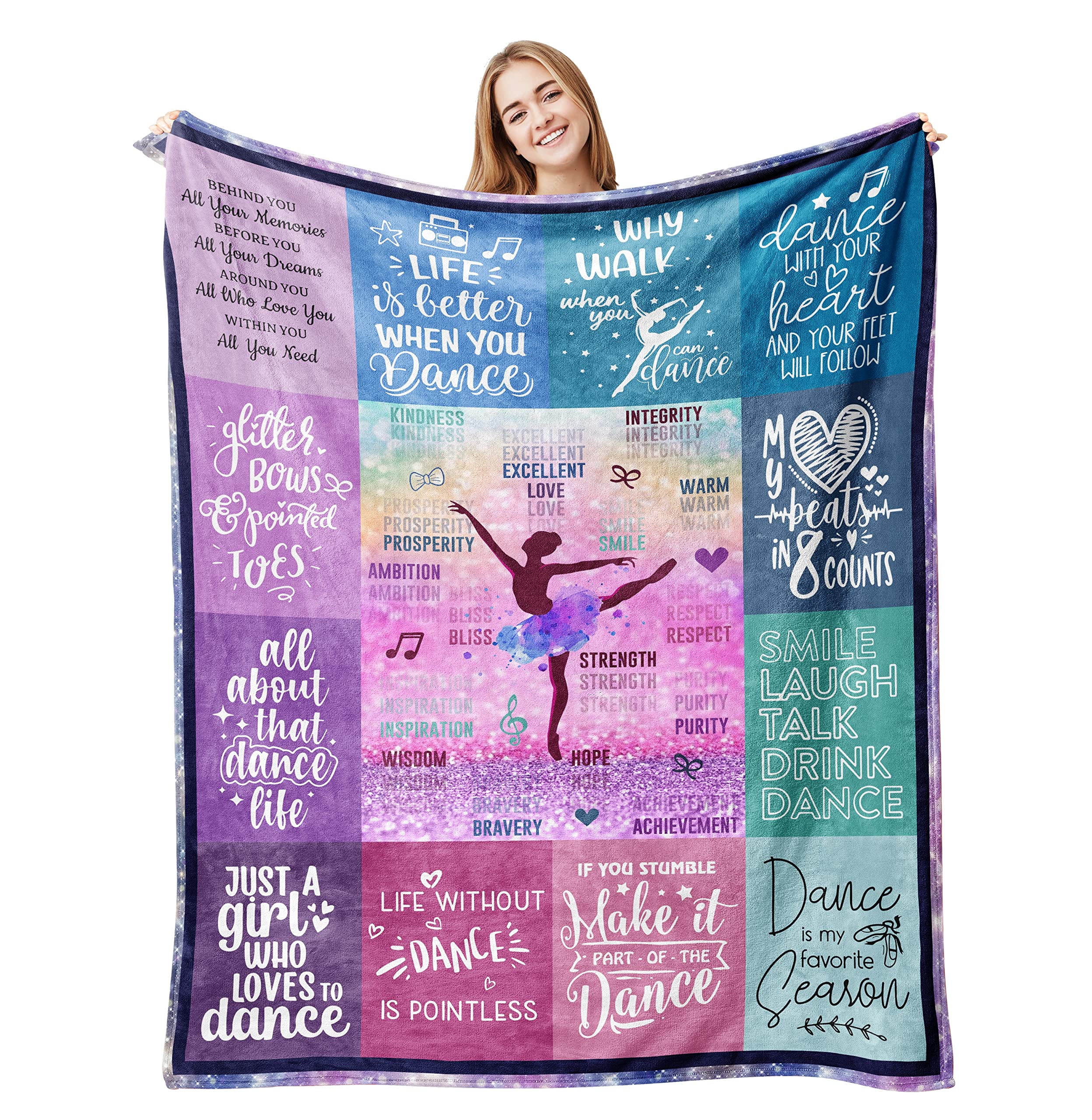 Xutapy Dancer Gifts Blanket 60’’x50’’, Dance Recital Gifts for Girls/Teens/Dance Teachers/Dance Team, Ballet Dance Teacher Appreciation Gifts, Best Birthday Gifts for Dance Lover Throw Blanket