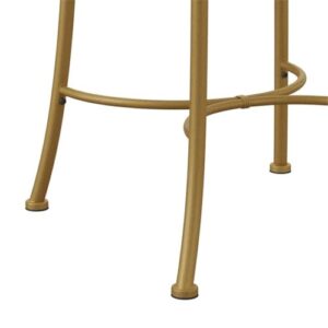 Hillsdale, Dutton Metal Vanity Stool with Center Diamond Design for Makeup Room or Bathroom, Gold