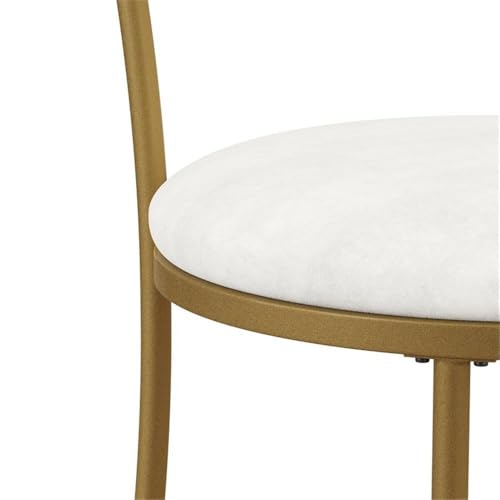 Hillsdale, Dutton Metal Vanity Stool with Center Diamond Design for Makeup Room or Bathroom, Gold