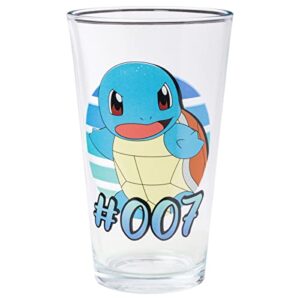 Silver Buffalo Pokemon Original Starters Charmander, Squirtle, Bulbasaur, and Pikachu 4pc. Pint Glass Set, 16 Ounces