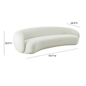 TOV Furniture Kendall Cream Velvet Upholstered120 Sofa