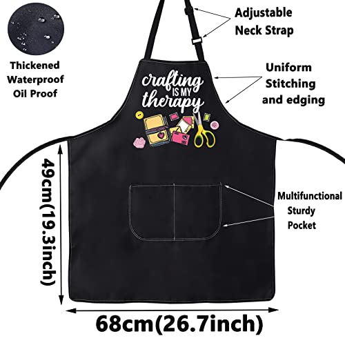 WZMPA Crafting Apron With Pocket Craft Lover Gift Crafting Is My Therapy Crafter Adjustable Tool Apron For Hand Crafting (Crafting Therapy apron)