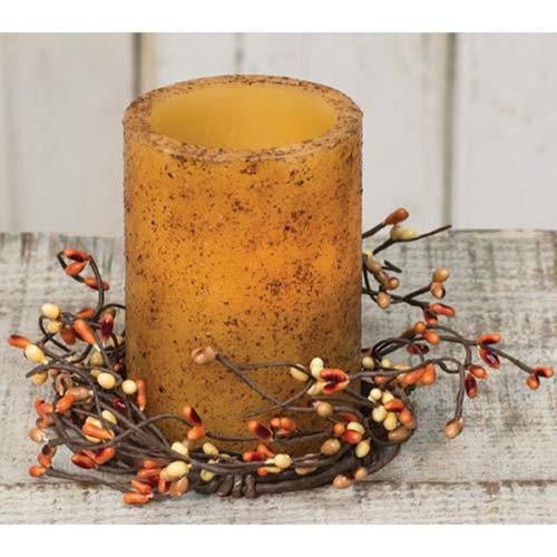 Fall Halloween Pip Candle Ring | 2 Pc | 3.5 inch Center | Pumpkin Spice