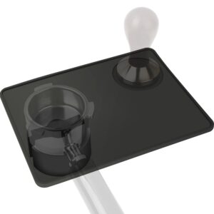 new espresso tamper mat with portafilter holder, food safe silicone coffee tamping mat for breville portafilter, anti-slip soft black tamper pad, barista tool for home kitchen office bar