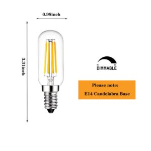 E14 LED Bulb Dimmable European Base E14 LED 40W 400LM E14 LED Dimmable Candelabra Soft White 3000K, Vintage 4W E14 LED Edison Light Bulb for Chandelier European Pendant Lighting, 6 Pack