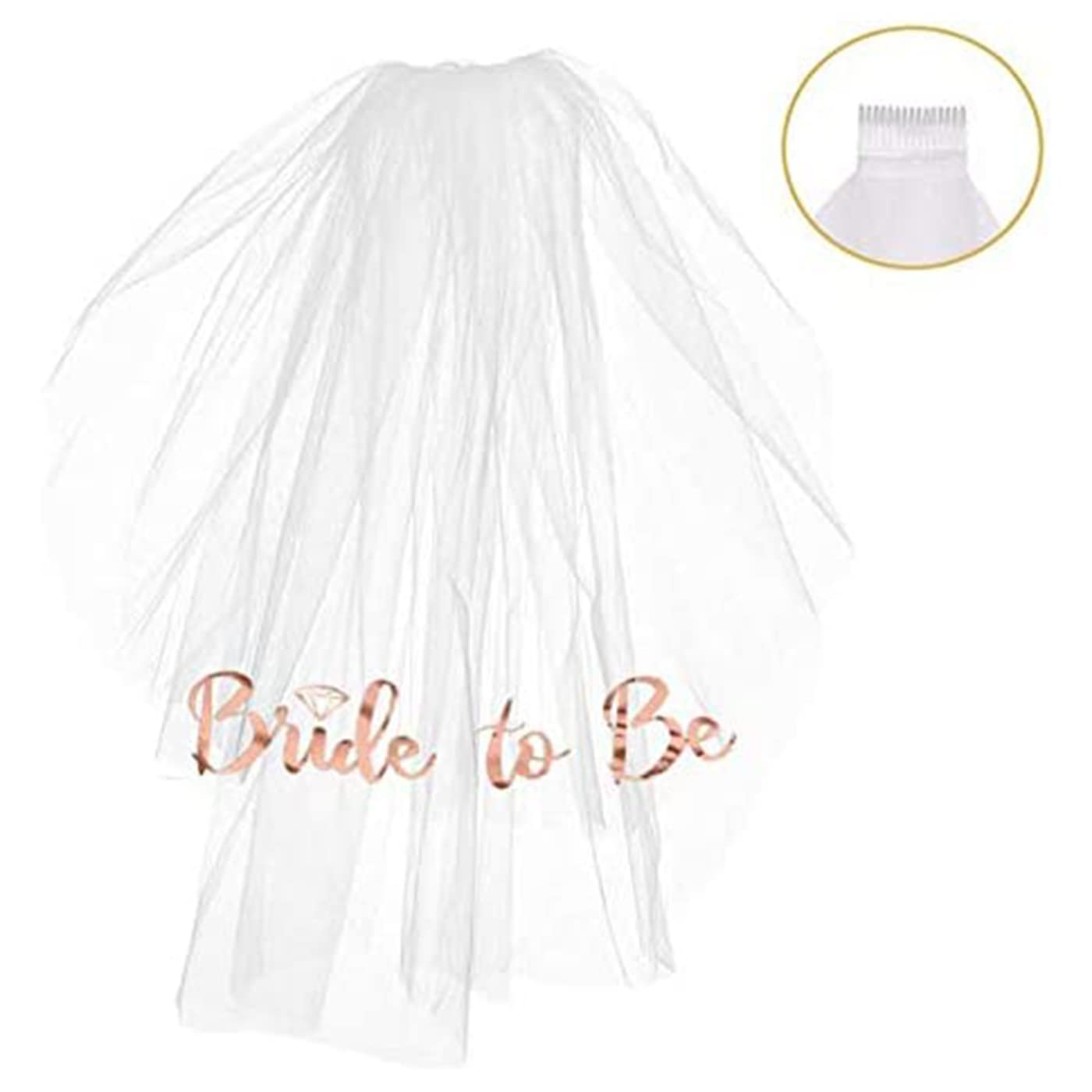 Bubbles & Confetti Bachelorette Sash & Veil | Premium Bride to be Sash | Rose Gold Veil with Comb | Bridal Shower Supplies & Party Decoration Kit | Engagement Favors Accessories | Wedding Bridal Gift