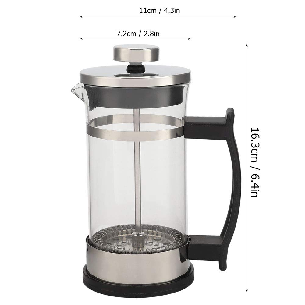 Joyzan French Press Coffee Maker, Stainless steel Coffee Pot Heat Resistant Cold Brew Tea Maker Thickness Borosilicate Glass Portable Small Filters Screen Kitchen Travel Camping Home Household Gift