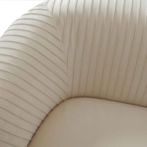 TOV Furniture Yara 31.3" H Velvet & Pine Wood Loveseat in Pleated Beige