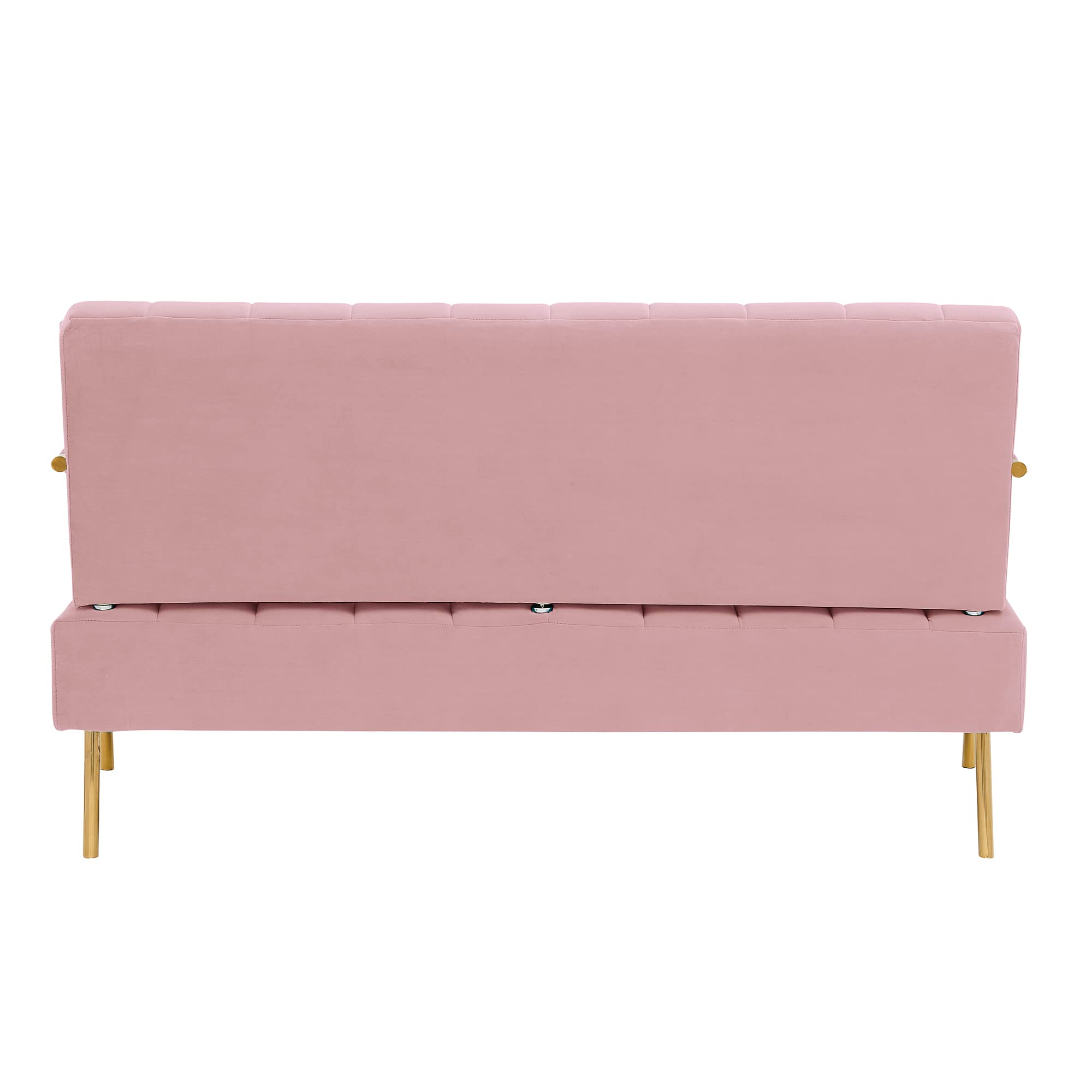 Pvillez Velvet Loveseat Modern Comfy Loveseat Sofa Couch for Living Room Upholstered Love Seats Furniture w/Gold Metal Legs loveseat for Small Spaces, Apartment, Bedroom, Dorm, Office (Pink Loveseat)