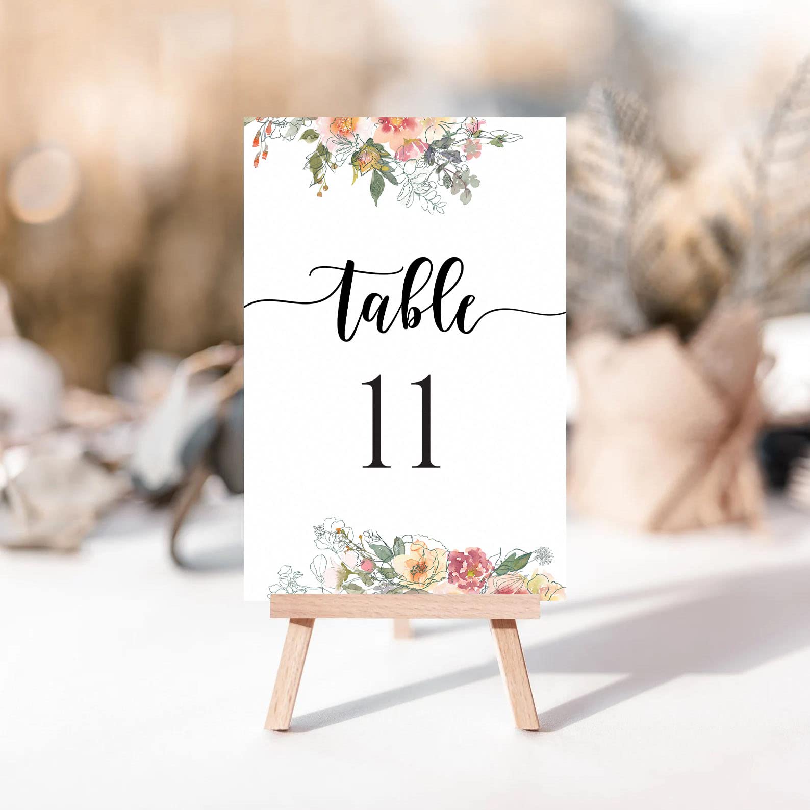 Wedding Table Numbers-Floral Table Numbers 1-30 for Wedding Reception, Double-Sided Table Number Cards Plus Head Table Card for your Wedding, Anniversary, Birthday Party or Celebration, 4"x6"