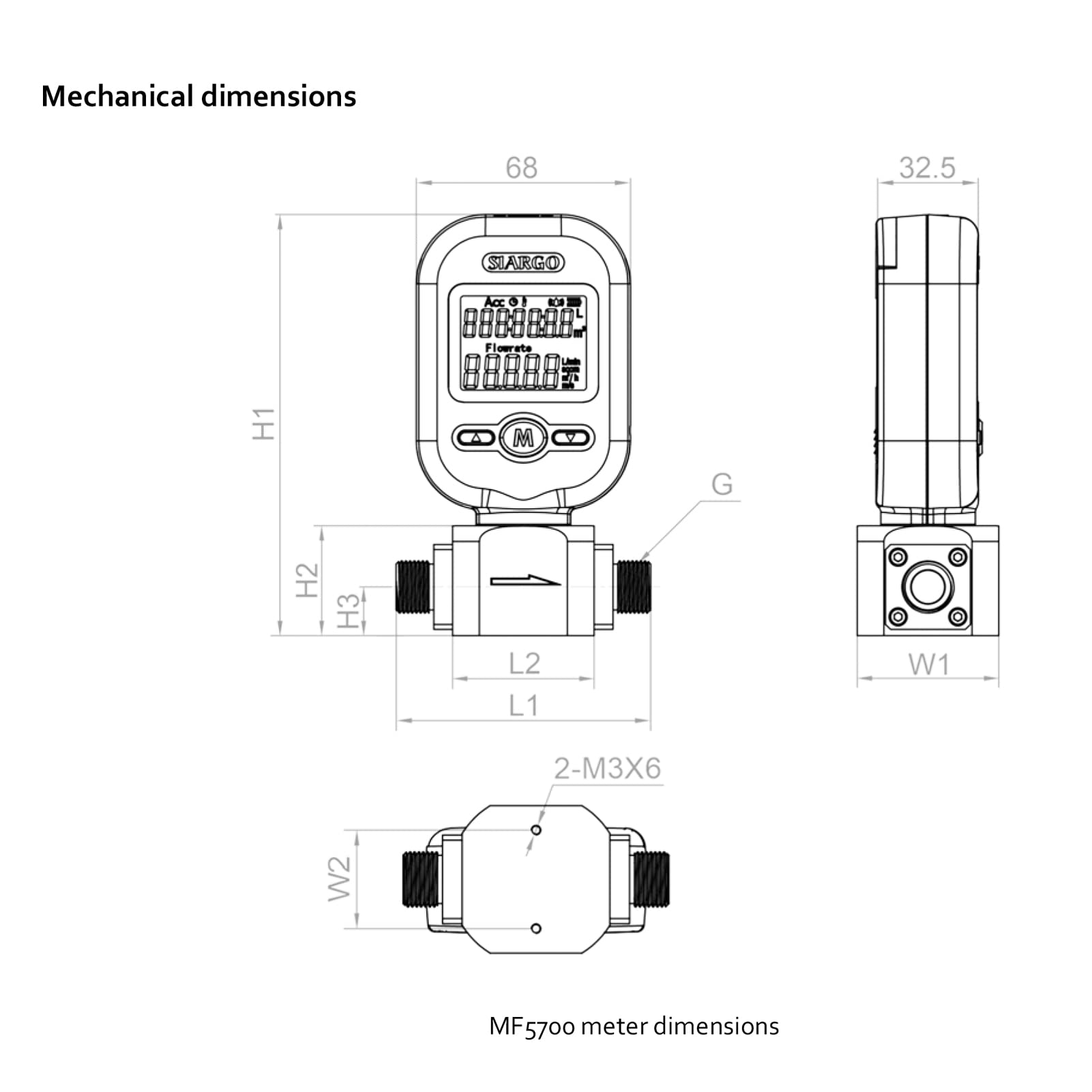 MF5712 MEMS Mass Flow Meter