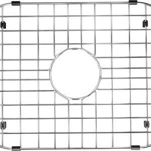 SANNO Kitchen Sink Grate Stainless Steel Sink Protector for Kitchen Sink, Grid Sink Protector Kitchen Sink Rack for Bottom of Sink,Center Drain,18" L X 13.4" W