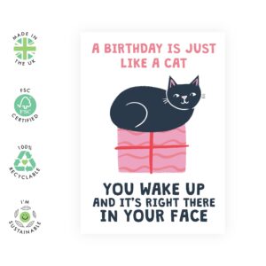 CENTRAL 23 Funny Birthday Cards For Women - Cat Birthday Card - Comes With Fun Stickers - Vegan Ink - Made in the UK