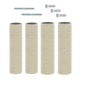 shengocase 4-pack cat tree replacement post 13.8" l, 3.15" Ø pole with m8 bolt, cat tower relacement post, diy cat scratching post replacement part pole