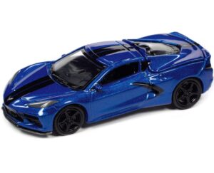 2020 chevrolet corvette elkhart lake blue metallic sports cars limited edition 1/64 diecast model car by auto world