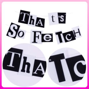 HOMEZZO Mean Girls Party Decorations - That's So Fetch Felt Banner, Hot Pink Tinsel Curtain, Lip Balloon for Y2K Hot Pink Bridal Shower Wedding Girls Birthday Bachelorette Party Supplies