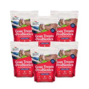 manna pro goat treats with probiotics – daily goat treats - apple flavor - pack of 6 – 30 pounds of goat treats