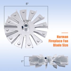 Criditpid Replacement 3-20-502221 Double Paddle Exhaust Fan Blade for Harman P68, XXV, P43, P61, P38, P38+ Pellet Stoves, 5" Double-sided Motor Blade for Harman Advance, Accentra 52i.