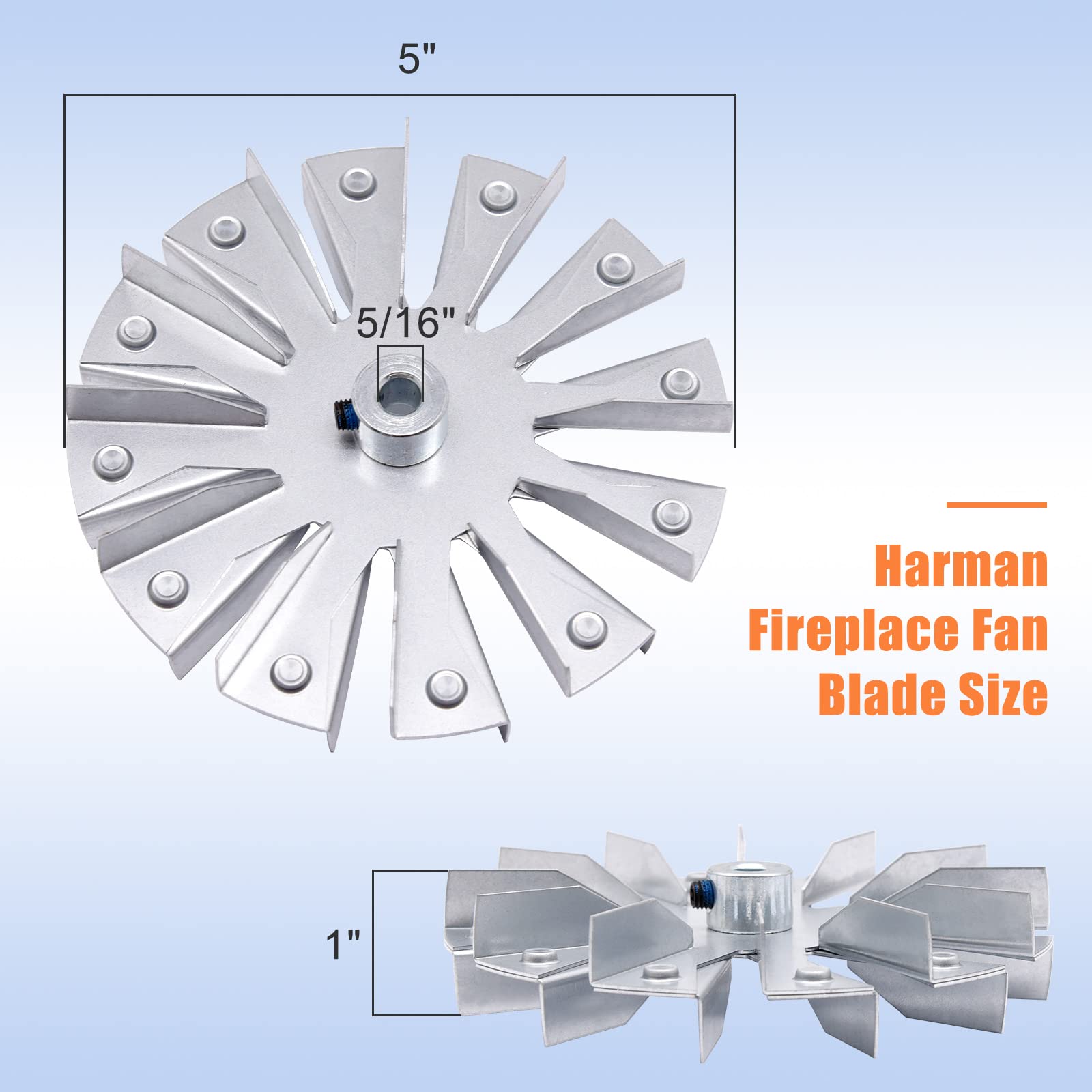 Criditpid Replacement 3-20-502221 Double Paddle Exhaust Fan Blade for Harman P68, XXV, P43, P61, P38, P38+ Pellet Stoves, 5" Double-sided Motor Blade for Harman Advance, Accentra 52i.