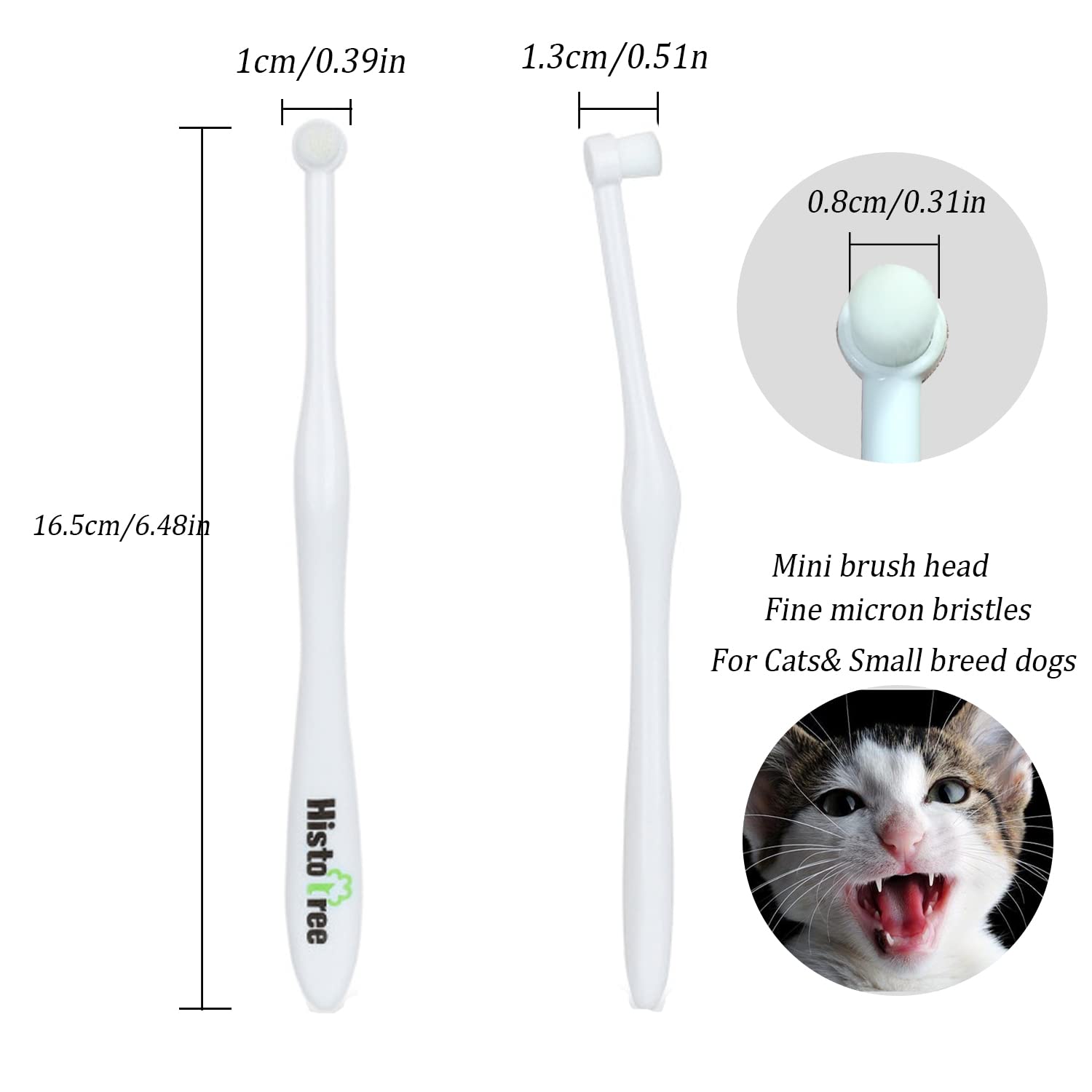 JGocot Small Breed Dog Toothbrush, Pet Toothbrush for Cats, Small Breed Dogs, Puppy Dogs, Utral Soft Micro Nano Bristle No Gum Hurting